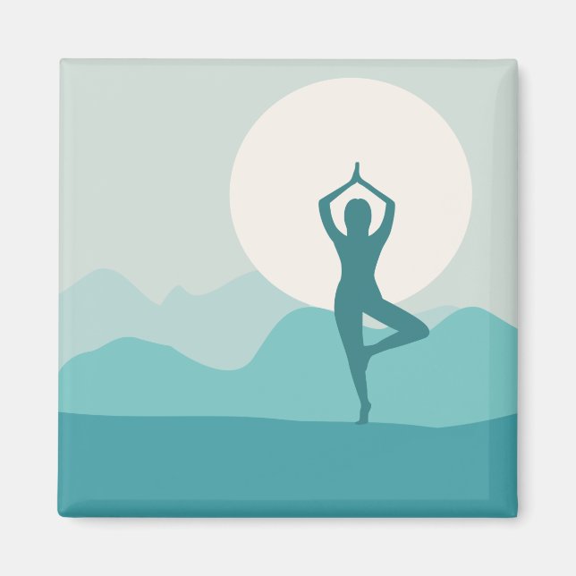 Yoga Tree Pose Magnet (Front)