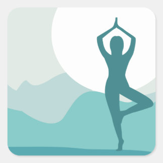 Yoga Tree Pose Square Sticker