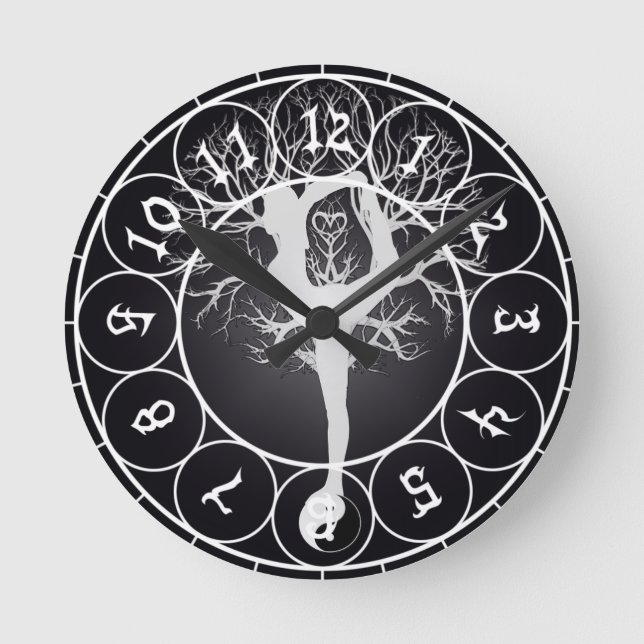 Yoga Tree Round Clock (Front)