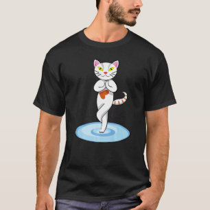 Yoga white cat T-Shirt