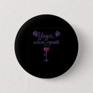 Yoga Wine Repeat Wine Gl Tree Pose Grape Art 6 Cm Round Badge