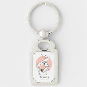 Yoga Woman custom name key chain