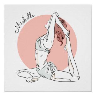 Yoga Woman custom name poster