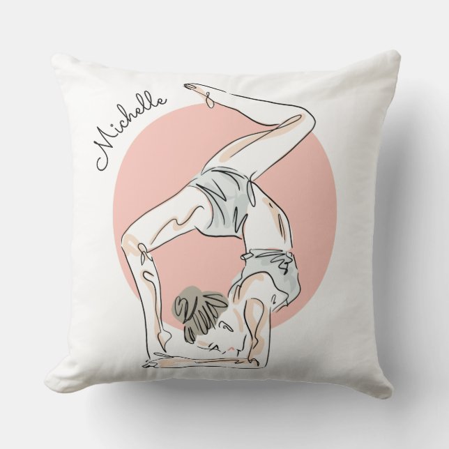 Yoga Woman custom name throw pillows (Front)