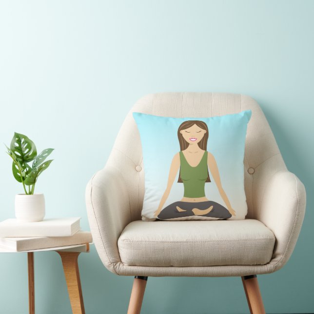 Yoga Woman In Lotus Pose Cushion (Chair)
