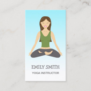 Yoga Woman In Lotus Pose Yoga Instructor Business Card