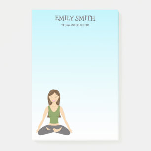 Yoga Woman In Lotus Pose Yoga Instructor Post-it Notes