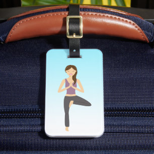 Yoga Woman In Tree Pose Luggage Tag