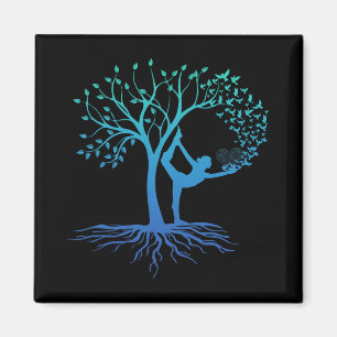 Yoga Woman With Tree Of Life Beautiful Yoga Magnet