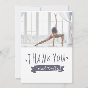 Yoga Women on Sunset Background   Thank You Card