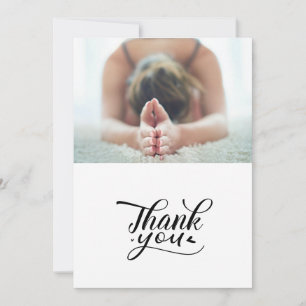 Yoga Women on Sunset Background   Thank You Card