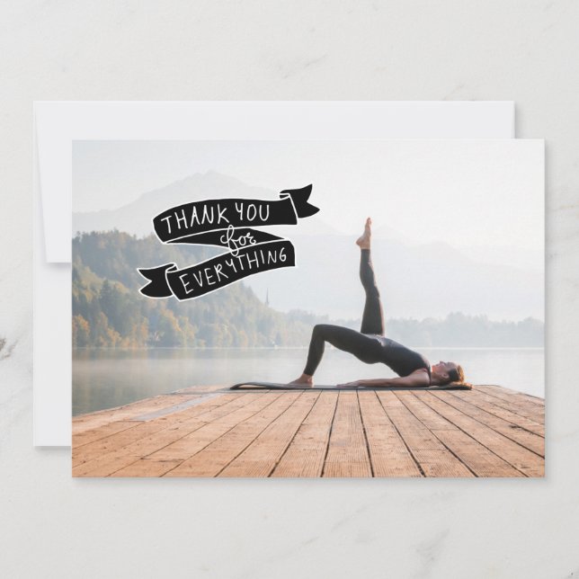 Yoga Women posing yoga Thank You Card (Front)