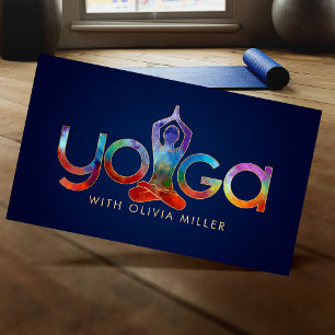 Yoga Word Art -Colorful Illustration Business Card