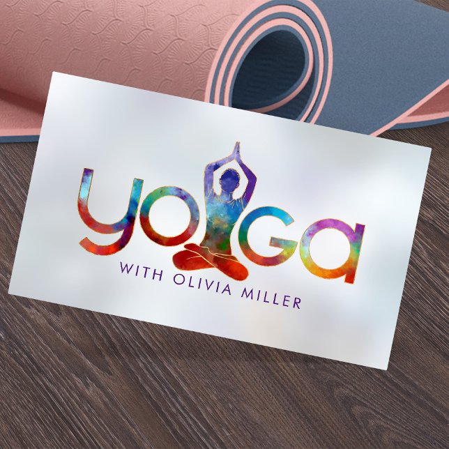 Yoga Word Art -Colourful Illustration Business Card (Creator Uploaded)