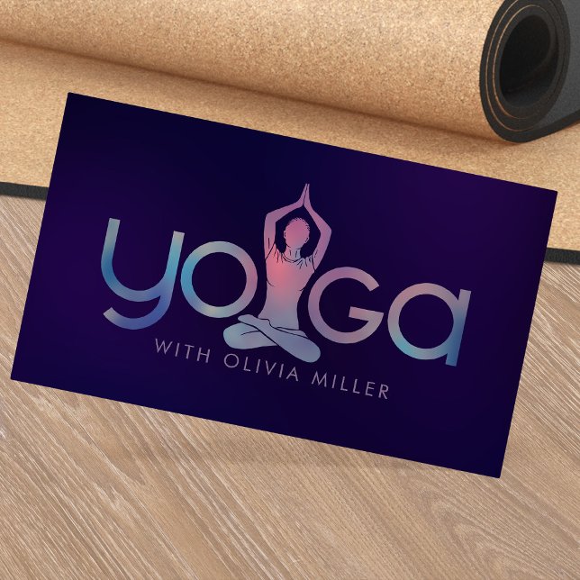 Yoga Word Art - Cool Minimal illustration Business Card (Creator Uploaded)