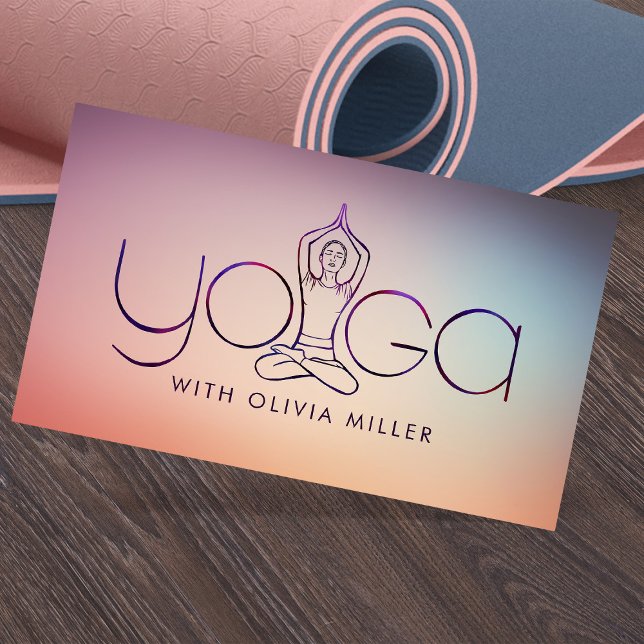 Yoga Word Art - Hand drawn illustration Business Card (Creator Uploaded)