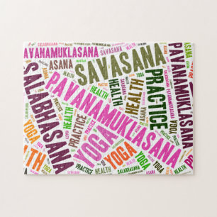 Yoga words design jigsaw puzzle