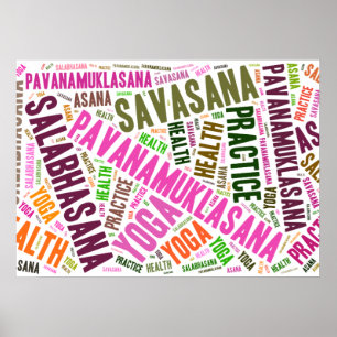 Yoga words design poster