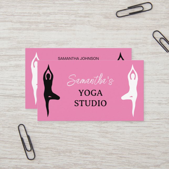 Yoga workshop business card template design (Front/Back In Situ)