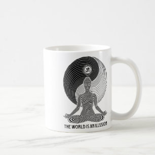 Yoga World Illusion Yin Yang Zen Girl Meditation F Coffee Mug