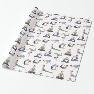 Yoga wrapping paper or gift wrap