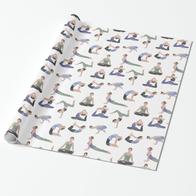 Yoga wrapping paper or gift wrap (Unrolled)