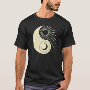 Yoga Ying Yang Sun Moon Graphic Tees For Women