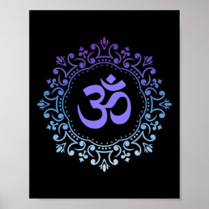 Yoga Yogi New Age Mandala Meditation Reiki Purple Poster