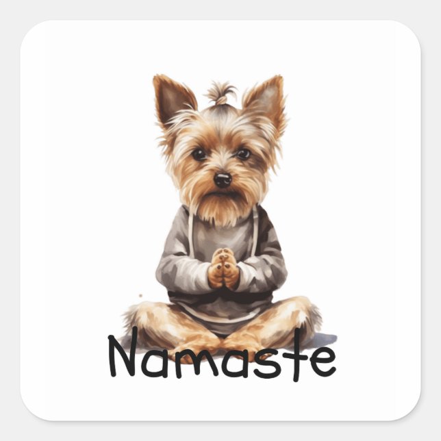 Yoga Yorki Square Sticker (Front)