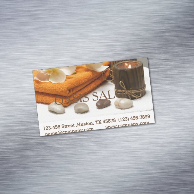 Yoga Zen Aromatherapy Skincare SPA Massage therapy Magnetic Business Card (In Situ)