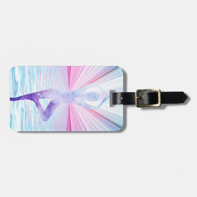 Yoga Zen Meditation New Age Personalised Luggage Tag (Front Horizontal)