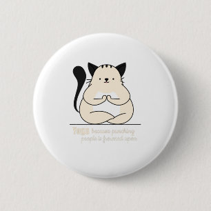 yogacat 6 cm round badge