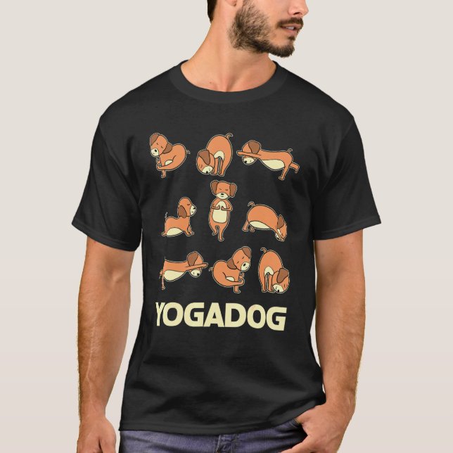 Yogadog Dog Pose Dogmotif Meditation Acro Hatha Yo T-Shirt (Front)