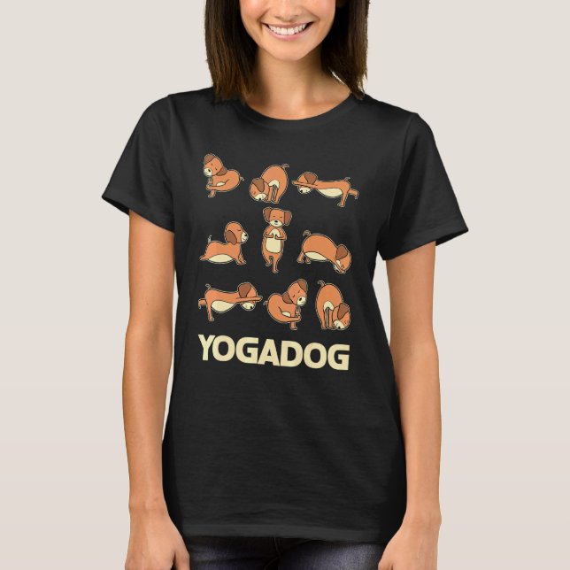 Yogadog Dog Pose Dogmotif Meditation Acro Hatha Yo T-Shirt (Front)