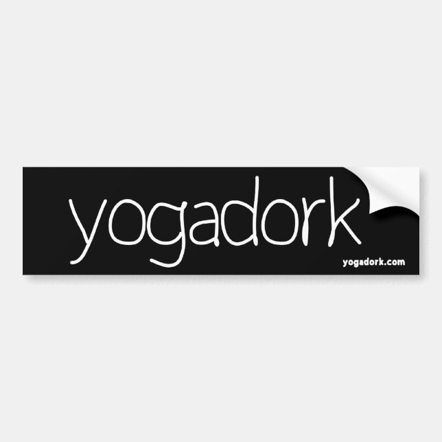 yogadork bumper sticker - black & white (Front)