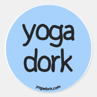 yogadork sticker round blue