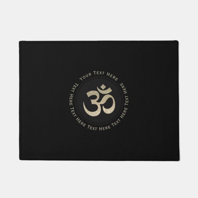 YOGAFaux Glitter Om Symbol Doormat (Front)
