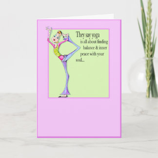 #Yogahumor, #yogapose, #yogabirthday, friendship Card