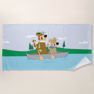 Yogi Bear and Boo Boo Fun Canoe Adventure Beach Towel