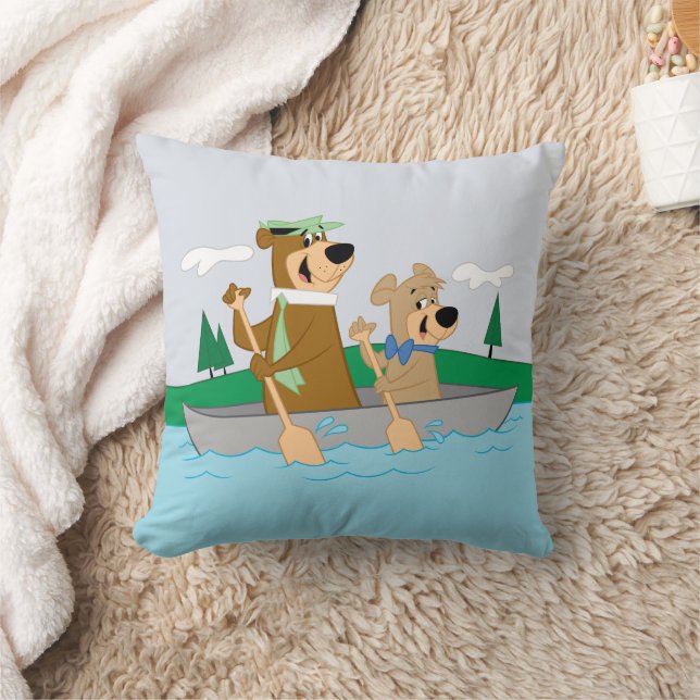 Yogi Bear and Boo Boo Fun Canoe Adventure Cushion (Blanket)