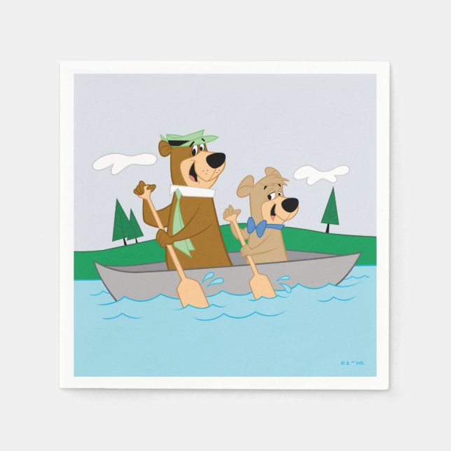 Yogi Bear and Boo Boo Fun Canoe Adventure Napkin (Front)