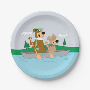 Yogi Bear and Boo Boo Fun Canoe Adventure Paper Plate