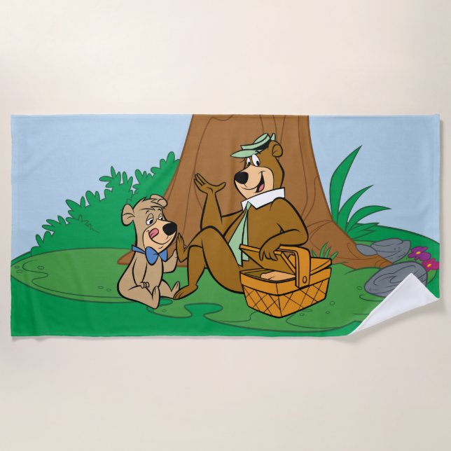 Yogi Bear and Boo-Boo Picnic Snack Beach Towel (Front)