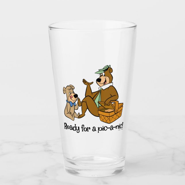 Yogi Bear and Boo-Boo Picnic Snack Glass (Front)