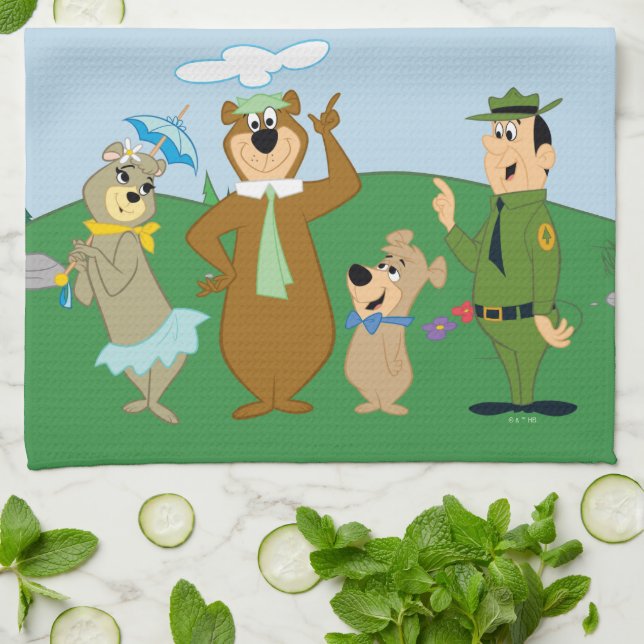 Yogi Bear and Friends Classic Pose Tea Towel (Folded)
