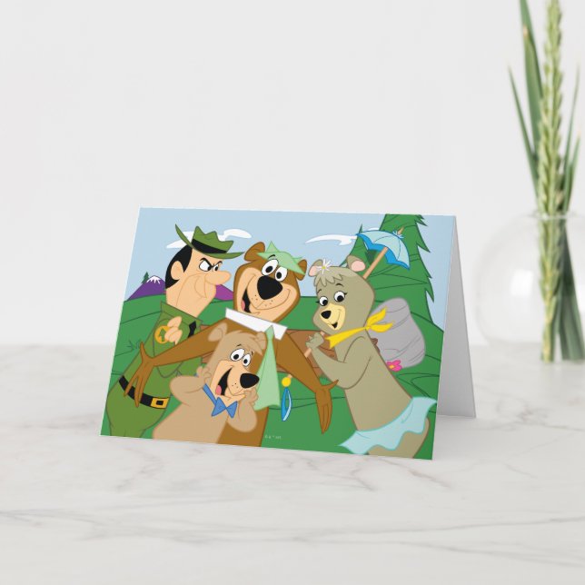 Yogi Bear and Friends Framed Forest Picture Card (Front)