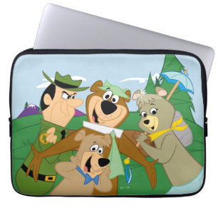 Yogi Bear and Friends Framed Forest Picture Laptop Sleeve