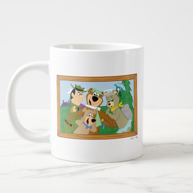 Yogi Bear and Friends Framed Forest Picture Large Coffee Mug (Left)