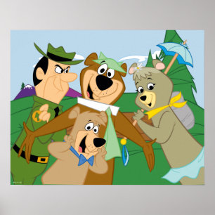 Yogi Bear and Friends Framed Forest Picture Poster