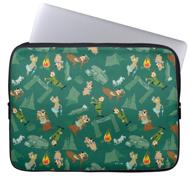 Yogi Bear and Friends Jellystone Park Camp Pattern Laptop Sleeve (Front)